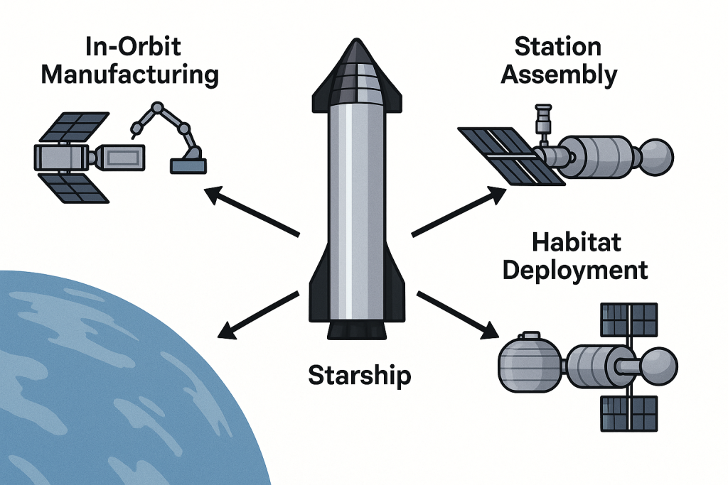 Starship in-orbit manufacturing