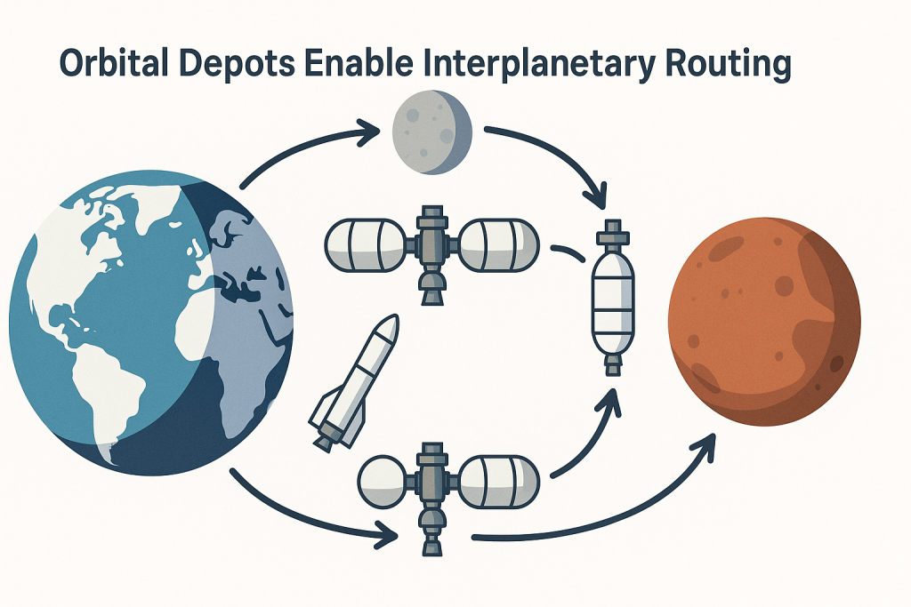 orbital depots interplanetary routing