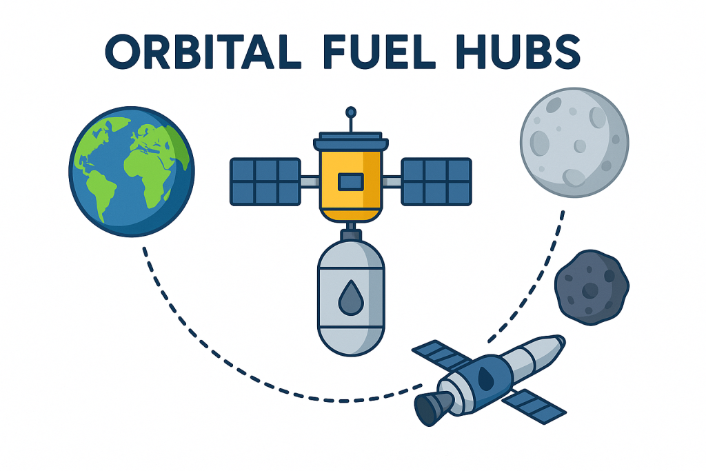 orbital fuel hubs cislunar mining