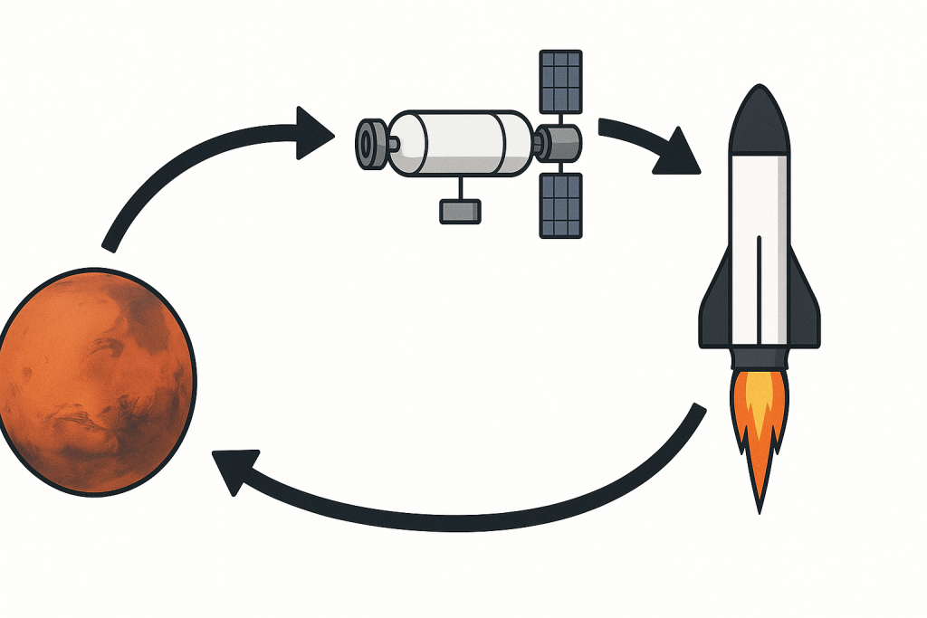 orbital logistics Mars return missions