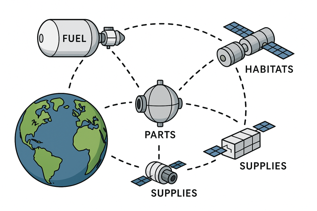 orbital storage space infrastructure