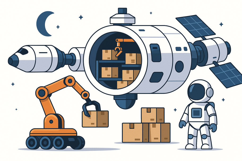 orbital warehouse microgravity logistics