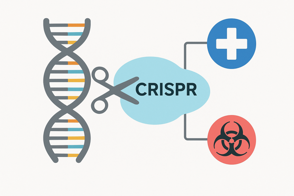 How CRISPR and synthetic biology blur the line between medical innovation and potential misuse.