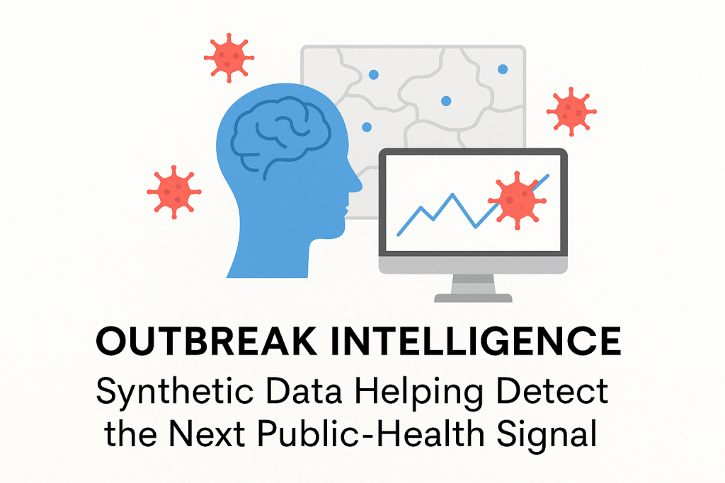 How synthetic outbreak simulations train AI to spot public-health signals early without sharing real records.